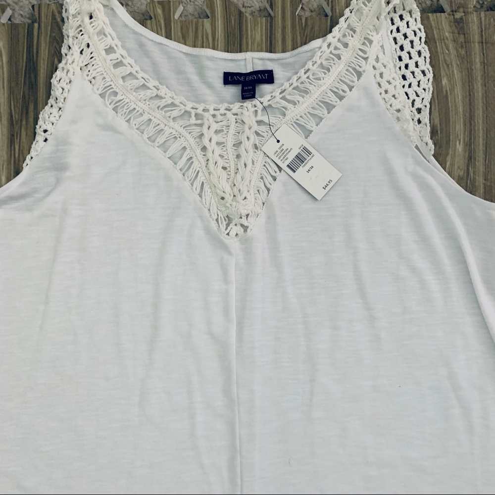 Lane Bryant Crochet Shark-bite Tank NWT Sz 14/16